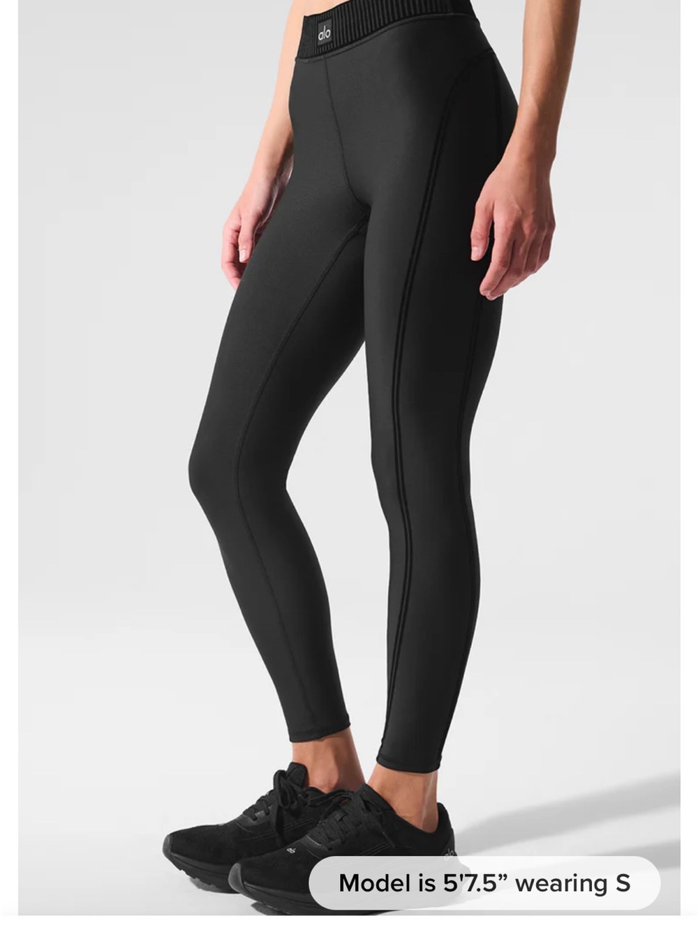 ALO Yoga Airlift High-Waist 7/8 Line Up Leggings in Black - Picture 3 of 11